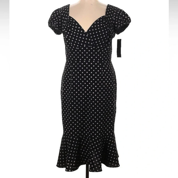 Stop Staring Polka Dot Dress, Black/Grey, Size 16, NWT - Picture 2 of 3